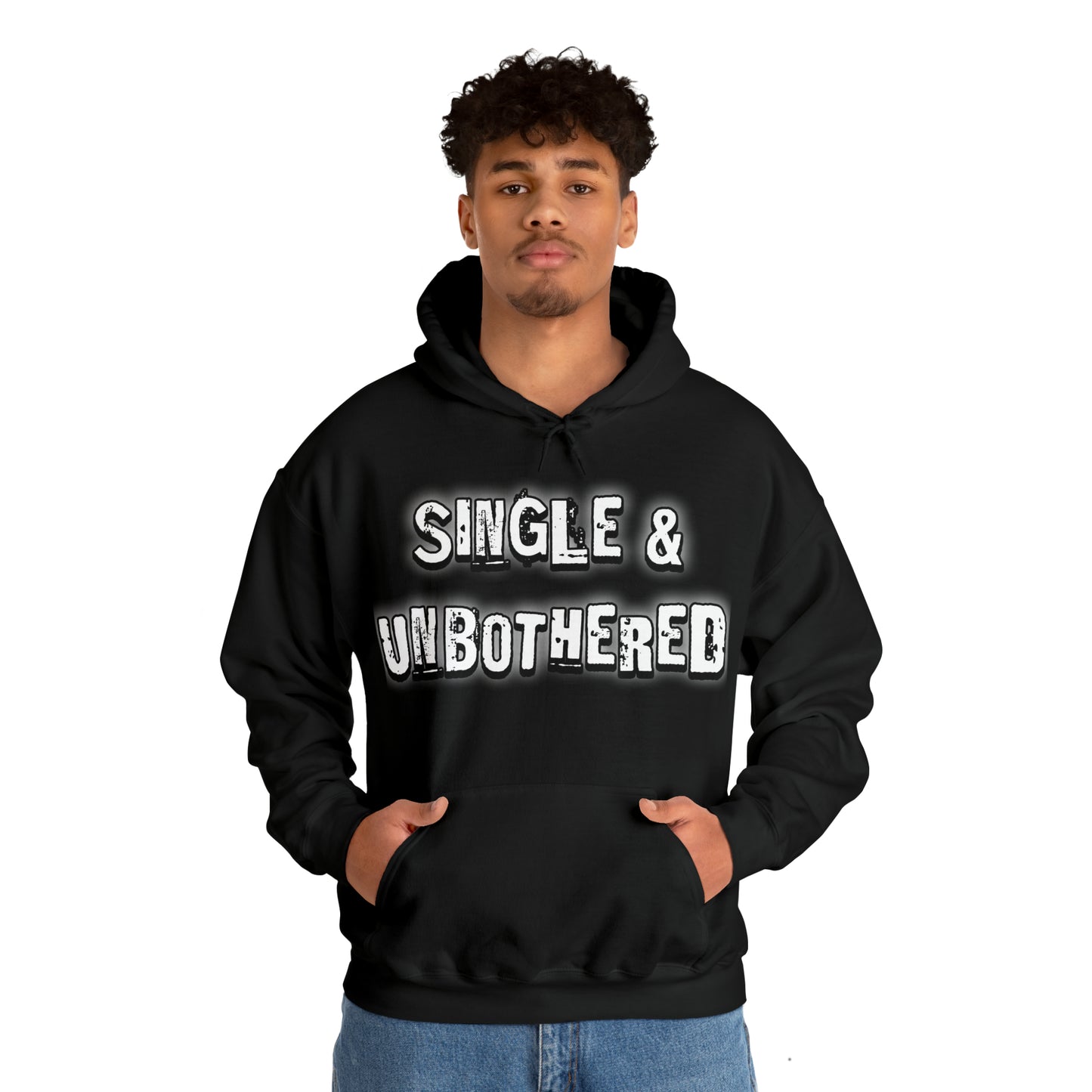 Single & Unbothered Unisex Heavy Blend™ Hooded Sweatshirt