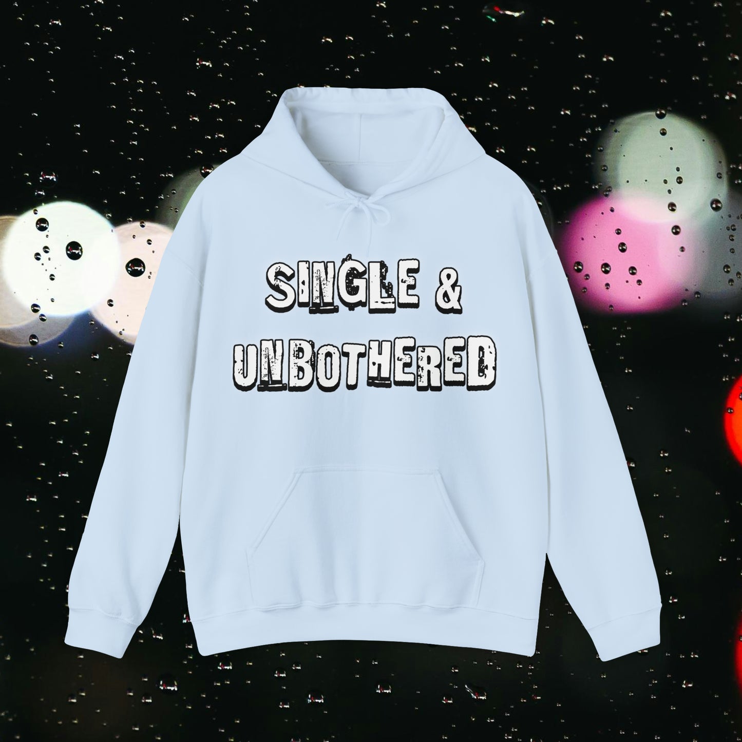 Single & Unbothered Unisex Heavy Blend™ Hooded Sweatshirt