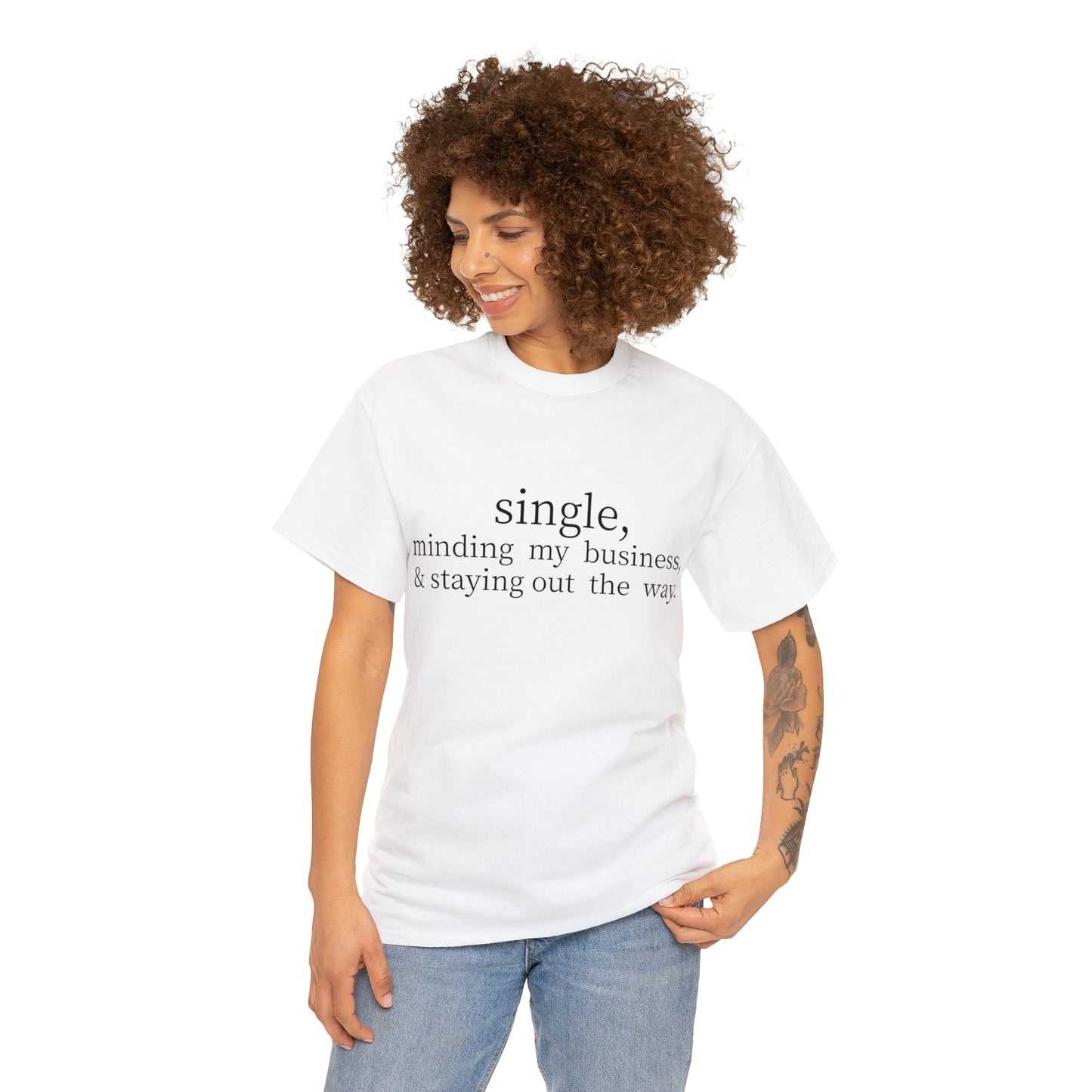 Single Minding My Unisex Heavy Cotton Tee
