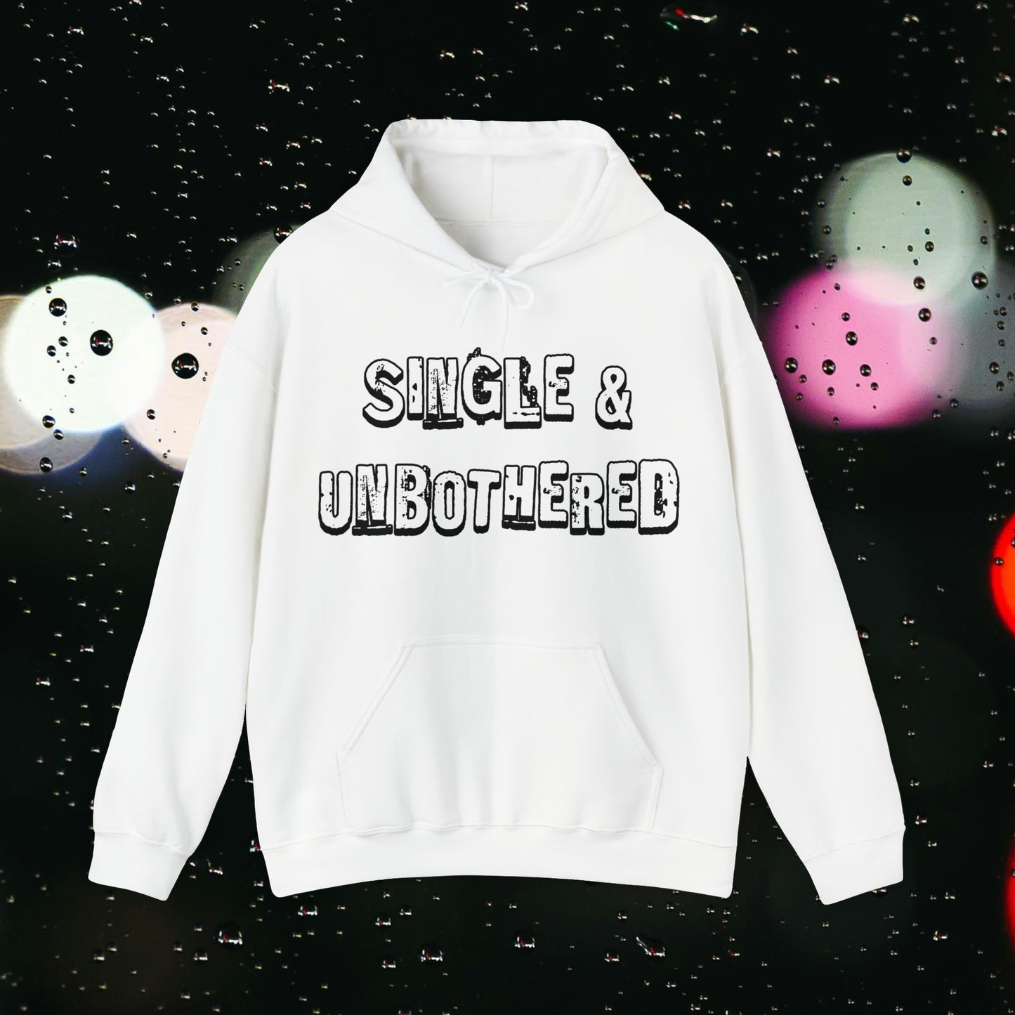 Single & Unbothered Unisex Heavy Blend™ Hooded Sweatshirt