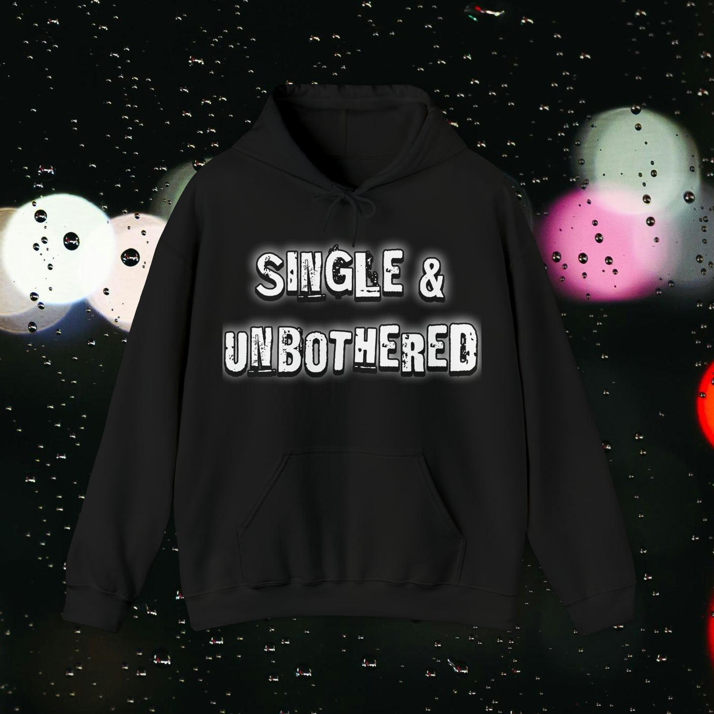 Single & Unbothered Unisex Heavy Blend™ Hooded Sweatshirt