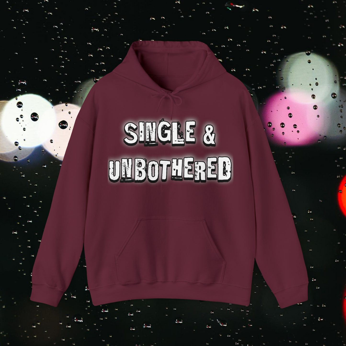 Single & Unbothered Unisex Heavy Blend™ Hooded Sweatshirt